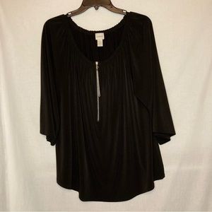 Chico's Tunic size 3 or 16 XL Navy Zip